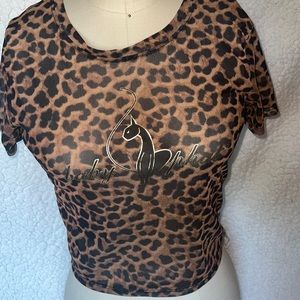 Baby phat Leopard print short sleeve shirt Size Small Forever 21